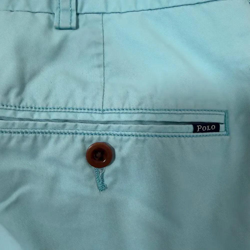Polo Ralph Lauren Classic Fit Chino Shorts Men’s 36 Aqua Blue Cotton 9”